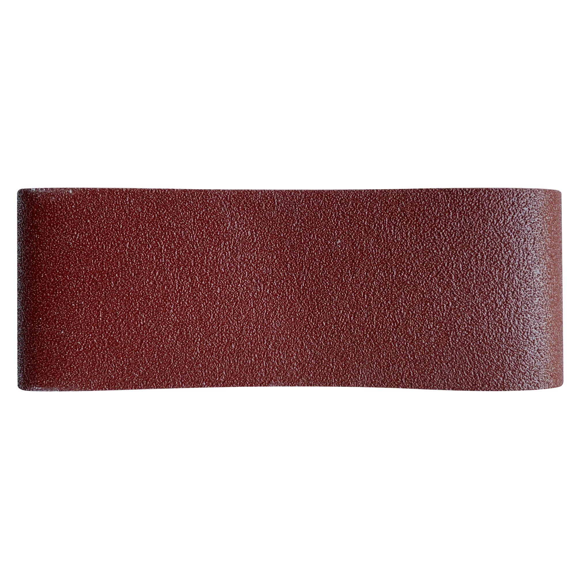 STANLEY STA33116 maroon sanding belt, rectangular abrasive surface, belt type, top view, product photography.